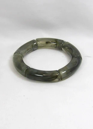Bracelet élastique vintage tubes incurvés gris vert translucide, marque: Vintage Dressing, état: Très bon état, 5,00 €, 5,95 € Protection acheteurs incluse