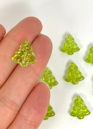 10 perles arbres de Noël en verre 15x16 mm, estado: Muito bom, €1.70, €2.49 inclui Proteção do Comprador
