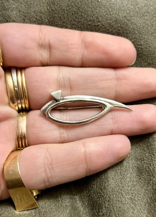 Broche design moderniste en argent massif, marca: Argent, estado: Muito bom, €25.85, €27.84 inclui Proteção do Comprador Pro