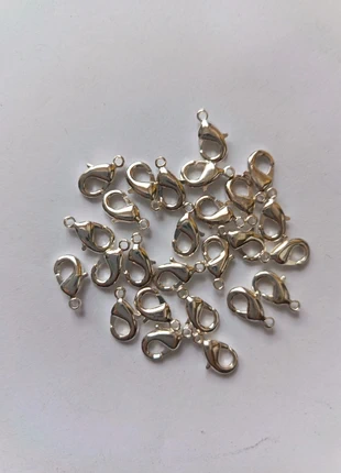 Lot de 26 fermoirs argentés, marque: Création de bijoux, état: Neuf avec étiquette, 1,60 €, 2,38 € Protection acheteurs incluse