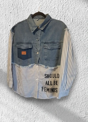 Chemise mix denim rayée Yic NMEI neuve M / L 💙, marque: yic nmei, état: Très bon état, taille: M / 38 / 10, 19,90 €, 21,60 € Protection acheteurs incluse