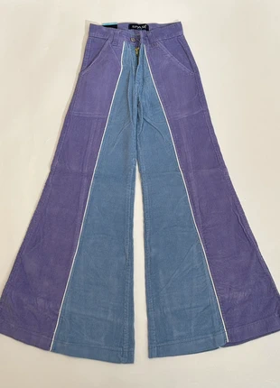 Spase Denim Two-Tone Cord Flares – Purple & Blue – Size W24, brand: spase, condition: New with tags, size: XXS / 4, £13.00, £14.35 includes Buyer Protection
