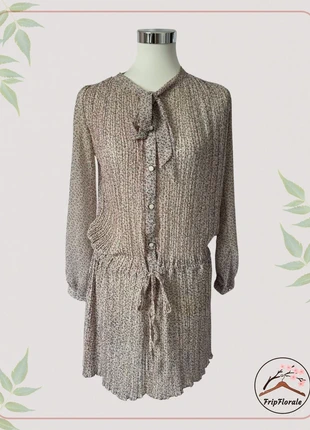 Robe plissée Only Sugar, imprimé liberty, lavallière & taille coulissée, esprit romantique, T36, merk: Only sugar, staat: Heel goed, maat: S / 36 / 8, € 19,99, € 21,69 inclusief Kopersbescherming Pro