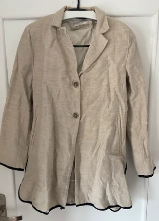 Manteau long style caban blazer pardessus Chattawak Couleur beige crème noir Taille 38 / M, marque: CHATTAWAK, état: Très bon état, taille: M / 38 / 10, 7,00 €, 8,05 € Protection acheteurs incluse