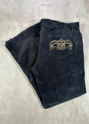 Pantalon Vintage En Velours Côtelé / Corduroy southpole noir denim stretch broderie taille 15, marque: Vintage Dressing, état: Très bon état, taille: 5XL / 50 / 22, 10,00 €, 11,20 € Protection acheteurs (Pro) incluse