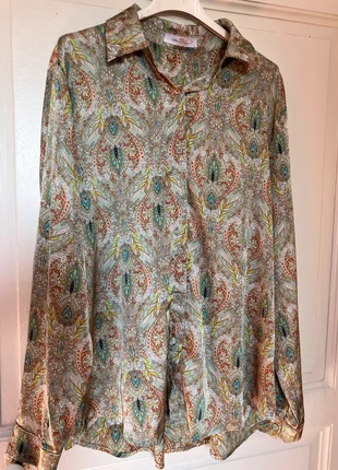 Chemise en soie imprimé camaïeu, brand: morghy, condition: Very good, size: XL / 42 / 14, €15.00, €16.45 includes Buyer Protection