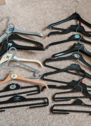 17 Plastic Clothes & Trouser Hangers | Standard Wardrobe Organisation, condition: Good, £3.00, £3.85 includes Buyer Protection