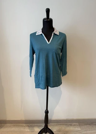 Pull bleu col fleuri Damart NEUF, brand: Damart, condition: New with tags, size: L / 40 / 12, €9.00, €10.15 includes Buyer Protection