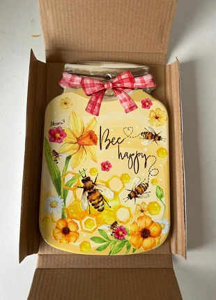 🌟Dessous de Plat "Bee Happy" en Forme de Pot de Miel - Marque Heera - Neuf avec Boîte, marca: Hera, estado: Nuevo con etiquetas, 6,00 €, 7,00 € Protección al comprador Pro incluida