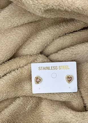 💖 Orecchini a Cuore Oro con Pietra Rosa 💖, état: Neuf avec étiquette, 2,00 €, 2,80 € Protection acheteurs incluse