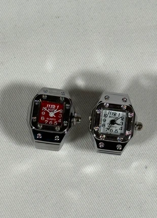 Lot de 2 Bague Montre Style Santos Rouge et Argent, brand: CHROME, condition: Very good, size: Adjustable, €15.00, €16.45 includes Buyer Protection