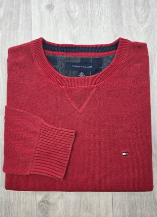 Pull Tommy Hilfiger rouge col rond en coton pour homme – Taille M, marque: Tommy Hilfiger, état: Très bon état, taille: M, 25,00 €, 26,95 € Protection acheteurs (Pro) incluse