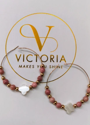 Boucles rhodocrosite et nacre, brand: Victoria Bijoux, condizioni: Nuovo con cartellino, €29.00, €31.15 include la Protezione acquisti