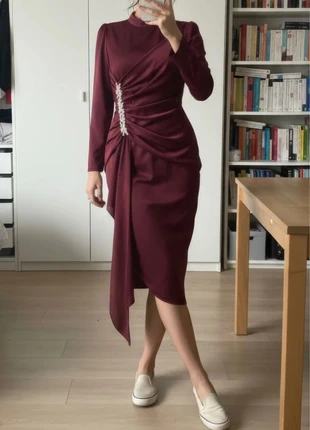 Robe de soirée rouge bordeaux asymétrique style elegant taille S, merk: Amarantine, staat: Heel goed, maat: S / 36 / 8, € 59,90, € 63,60 inclusief Kopersbescherming
