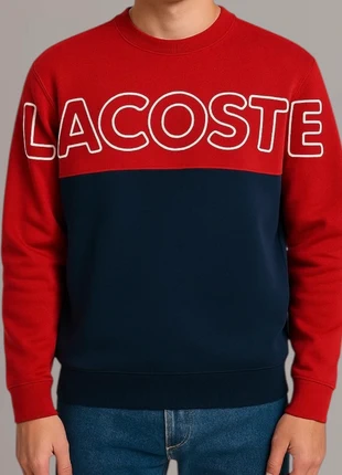 Lacoste sweatshirt colorblock red navy embroidered logo vintage preppy style, marca: Lacoste, estado: Muy bueno, tamaño: S, 28,90 €, 30,35 € Protección al comprador incluida