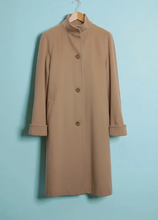 Elegant Beige Virgin Wool & 20% Cashmere Single-Breasted Coat & Turtleneck – L 🌟👒, marque: Vintage Dressing, état: Très bon état, taille: L / 40 / 12, 79,90 €, 84,60 € Protection acheteurs incluse