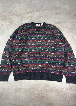 Pull Coogi style Florence Trico Col Rond Motif Géométrique Texturé Multicolore Vintage | Taille XL, marque: Vintage Dressing, état: Très bon état, taille: XL, 50,00 €, 53,20 € Protection acheteurs incluse