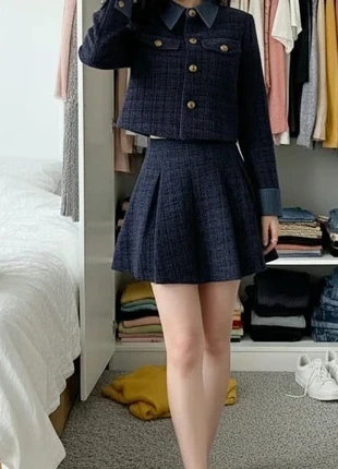 Ensemble tweed bleu marine - femme taille S, marke: Ombra Luxe, zustand: Sehr gut, größe: S / 36 / 8, 49,90 €, 53,10 € inklusive Vinted-Käuferschutz