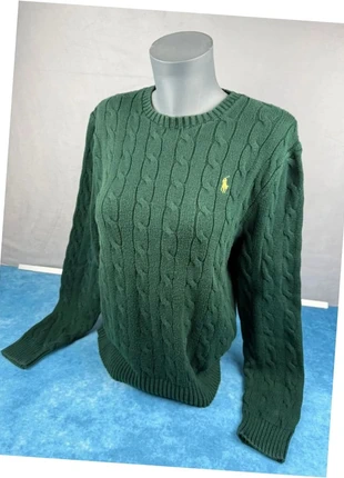 ralph lauren pull vert torsadé col rond coton logo polo brodé jaune femme élégance casual “273”, marque: Ralph Lauren, état: Bon état, taille: M / 38 / 10, 29,00 €, 31,15 € Protection acheteurs (Pro) incluse