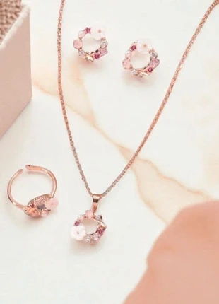 Ensemble de 3 bijoux fleurs strass doré & rose gold, marca: Boutique vintage, estado: Muito bom, €6.00, €7.00 inclui Proteção do Comprador