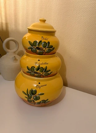 Pot céramique à oignons / échalotes / ail 3 en 1, état: Très bon état, 30,00 €, 32,20 € Protection acheteurs incluse