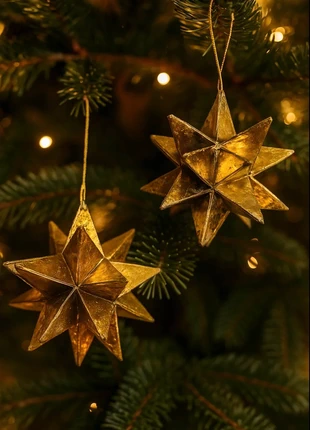 Vintage ster ornament - goudfolie - kerstboom hanger, marca: Vintage, estado: Bom, €19.95, €21.65 inclui Proteção do Comprador