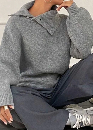 🧥 Pull gris col large – Minimal & chaud, brand: ManIAm, condition: Very good, size: M / 38 / 10, €57.99, €61.59 includes Buyer Protection