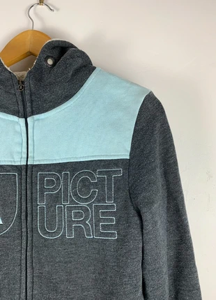 Pull/sweat a capuche Picture Organic Clothing taille S femme full zip rembourrer gris/bleu, brand: Picture Organic Clothing, condizioni: Ottime, taglia: S / IT 40 / EU 36, €45.00, €47.95 include la Protezione acquisti