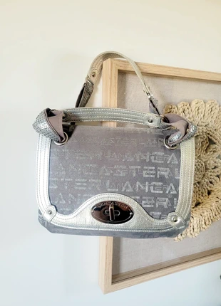 Sac Lancaster – Cuir & Toile Argenté – Avec dustbag, marca: Lancaster, estado: Muito bom, €25.00, €26.95 inclui Proteção do Comprador