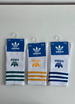 Adidas sokken - 3 paar - groen/blauw/geel, merk: adidas, staat: Nieuw met prijskaartje, maat: S | 38–42, € 9,50, € 10,68 inclusief Kopersbescherming