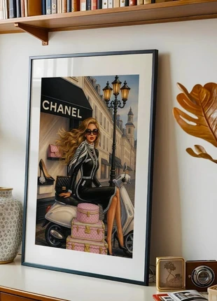Affiche Poster – Féminité Chic en Noir et Perles – A3 (29,7 x 42 cm), brand: Vintage Chic, condition: Very good, €10.00, €11.20 includes Buyer Protection