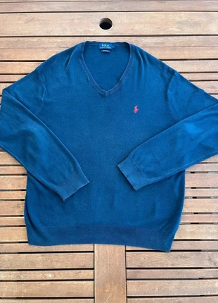 Pull Ralph Lauren bleu col V L, marke: Ralph Lauren, zustand: Sehr gut, größe: L, 25,00 €, 26,95 € inklusive Vinted-Käuferschutz