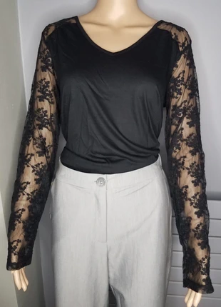 Blouse élégante manches dentelle Sergio Di Fiori 42/44, marque: Sergio di Fiori, état: Neuf sans étiquette, taille: XL / 42 / 14, 11,99 €, 13,29 € Protection acheteurs incluse