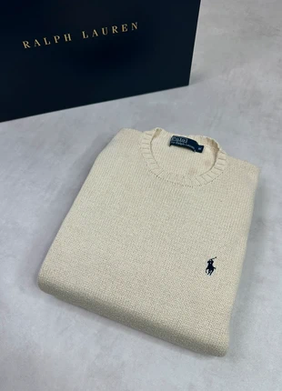 Pull Col rond manche longue Ralph Lauren Cream White maille brodé, marke: Ralph Lauren, zustand: Sehr gut, größe: M, 39,90 €, 42,60 € inklusive Vinted-Käuferschutz