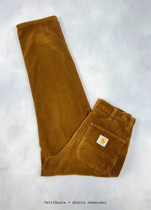 Pantalon Carhartt wip Marron Large Single Knee Pant Velours côtelés Baggy - Taille S w27 #1801, marca: Carhartt, estado: Muito bom, tamanho: PT 36 | W27, €49.00, €52.15 inclui Proteção do Comprador Pro