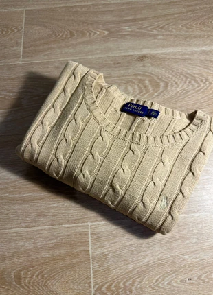 Pull Torsadé Ralph Lauren Femme. Crème, Logo Brodé. Taille L. 100% Coton, marca: Ralph Lauren, estado: Muito bom, tamanho: L / 40 / 12, €49.00, €52.15 inclui Proteção do Comprador