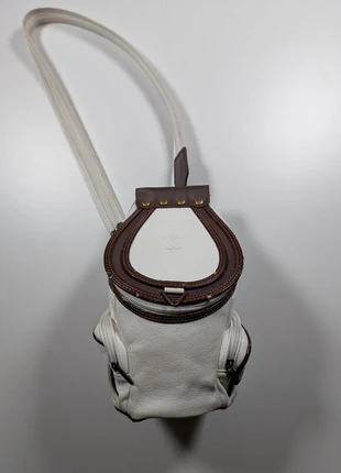 Leather Backpack “Il Giglio” made in Italy white/brown, brand: Vintage Dressing, condizioni: Ottime, €25.00, €26.95 include la Protezione acquisti Pro