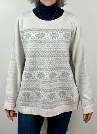 Pull/Crewneck/Knit Talbots Vintage 90 motif hivernal Blanc/Gris Taille XL, brand: Talbots, condizioni: Ottime, taglia: XL, €20.00, €21.70 include la Protezione acquisti Pro