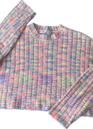 Suéter Crop de Punto Canalé Multicolor Estilo "Confeti" de Bershka T-S, marque: Bershka, état: Très bon état, taille: S / 36 / 8, 5,00 €, 5,95 € Protection acheteurs incluse