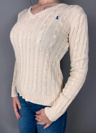 pull Polo Ralph Lauren torsadé beige logo brodé - taille XS femme - coton TRL 29, marque: Ralph Lauren, état: Très bon état, taille: XS / 34 / 6, 50,00 €, 53,20 € Protection acheteurs (Pro) incluse