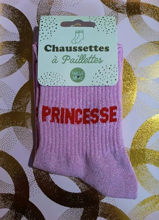 Chaussettes à paillettes "Princesse"  Pour pieds royaux et soirées magiques, marque: STC, état: Neuf avec étiquette, taille: Taille unique, 4,90 €, 5,85 € Protection acheteurs (Pro) incluse