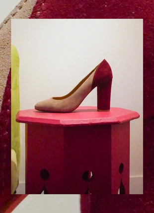 Escarpins Bobbies – Rouge bordeaux & beige, cuir daim, marca: Bobbies, estado: Nuevo sin etiquetas, tamaño: 37, 86,00 €, 91,00 € Protección al comprador incluida