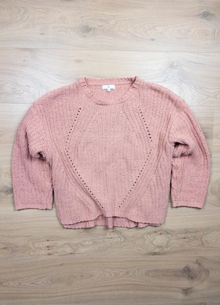 Pull RR Rose Poudré Maille Grosse - Torsades et Losange Ajouré Oversize, marque: RR, état: Très bon état, taille: L / 40 / 12, 8,00 €, 9,10 € Protection acheteurs incluse