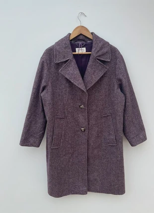 Per Una Wool Cocoon Italian Fabric Purple Tweed Long Coat Size 14, brand: Per Una, condition: Very good, size: M / UK 12-14, £35.00, £37.45 includes Buyer Protection