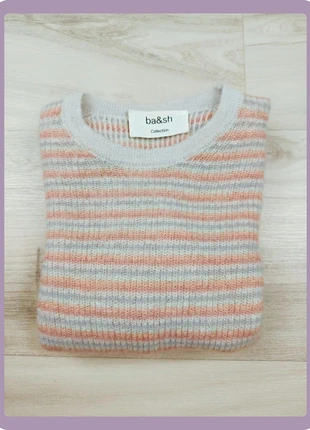 Pull Ba&sh rayures corail et gris style marin et élégant, marque: Ba&sh, état: Très bon état, taille: S / 36 / 8, 39,00 €, 41,65 € Protection acheteurs incluse