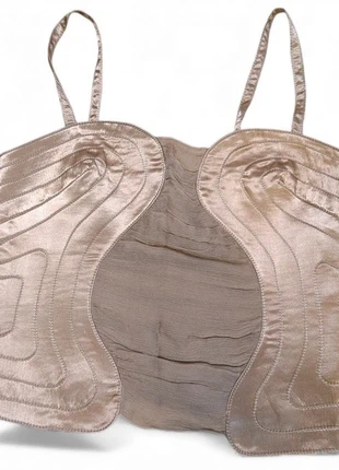 Max Studio 100% Silk Bustier Bra Top Sz 0 Tan Mocha Muse Sexy Coquette Layering, brand: max Studio specialty products, condition: Very good, size: 0 / XXS, $42.00, $44.80 includes Buyer Protection