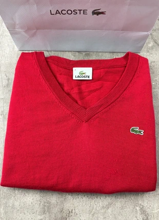 Pull col V sans manche lacoste unies rouge logo brodé taille M homme / KZ042, brand: Lacoste, condition: Very good, size: M, €24.90, €26.85 includes Buyer Protection