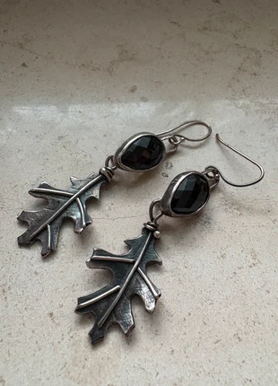 Sterlinsilberohrring mit Onyx und Blatt, brand: gemheaven, condizioni: Ottime, €59.00, €62.65 include la Protezione acquisti