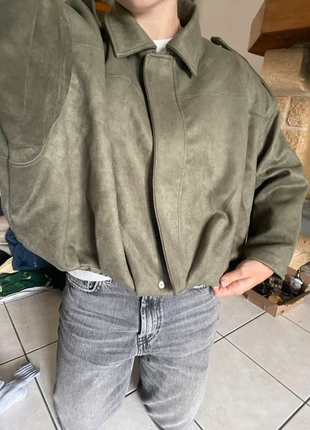 Veste suède Kaki 36 S Oversize, condition: Very good, size: S / 36 / 8, €35.00, €37.45 includes Buyer Protection