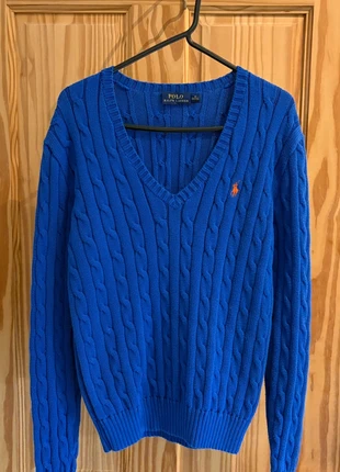 Vintage Women’s Ralph Lauren Dark Blue Cable-knit Sweater, brand: Ralph Lauren, condition: Very good, size: M / UK 12-14, £45.00, £47.95 includes Buyer Protection Pro